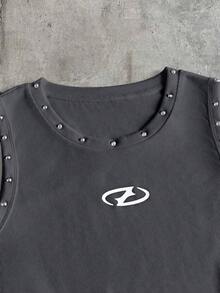AXEPEAK Men's Summer Casual Beaded Decor Vest - Grey - View 3