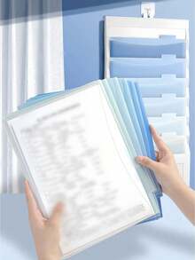 1 Piece Hanging File Folder Expandable Graded Color File Bag Collapsible Storage For School Office Document Organization A4 Paper Student Teacher Supplies - multicolor - View 4