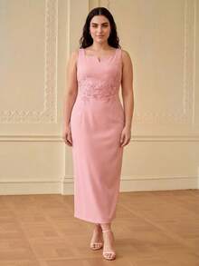 ZEYLAH Elegant Fitted Dress, Sleeveless, Spring/Summer - Pink - View 6