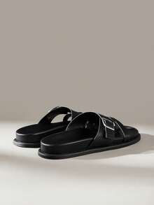 Solecia Women Shoes Spring Summer Fashion Black Comfortable Flat Bottom Boken Beach Sandals - Black - View 9
