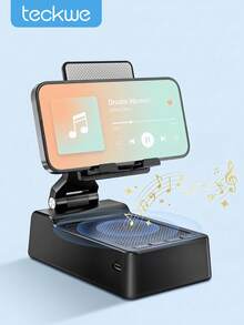 Teckwe 2 In 1 Phone Holder With Wireless Speaker Adjustable Desktop Cell Phone Stand For Mobile Phone - View 1