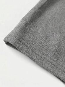 SHEIN 青少年女孩灰色拉鍊半開襟連身衣連身褲，開學季休閒出遊穿搭 - 灰色 - 查看 6