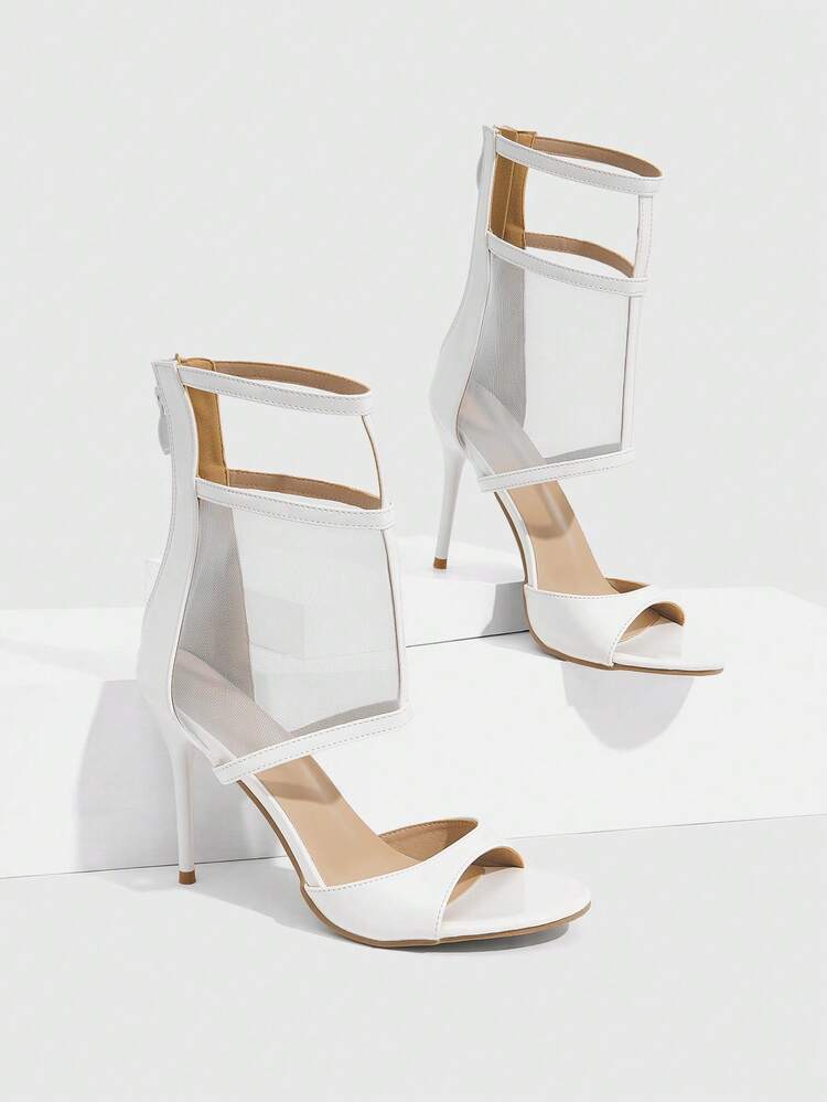 CUCCOO SZL Women Shoes Fashion Sexy Women High Heel Sandals Mesh Breathable Hollow Design Banquet Party Women Shoes Cool Boots