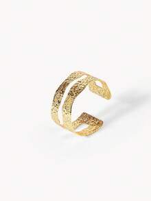 Opalesca Minimalist Metal Open Bangle Bracelet, Suitable For Women And Girls Party Wear - Yellow Gold - View 5