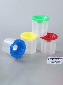 4 pièces Set de tasses de peinture, fournitures d'art DIY, baril et tasse de lavage de pinceaux colorés, couleur aléatoire, Décoration de la Saint-Valentin, mariage de la Saint-Valentin, anniversaire, décoration de chambre, décoration du Ramadan, décoration de la maison, décoration de salle de bain, décoration de chambre, décoration du Ramadan, décoration de la maison, décoration de salle de bain - Multicolore - Voir 1