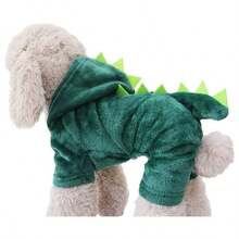 1pc Dinosaur Pattern Vest, Cute Dinosaur Design Warm Sweatshirt For Spring & Autumn, Rabbit Pet Accessories, DOG Pet Supplies, Cat - Multicolor - View 5