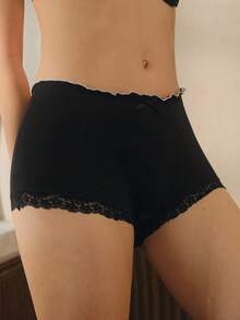Bisouelle Bộ 3 chiếc quần lót kiểu quần đùi nam phối ren gân sọc. - Nhiều màu - Xem 6
