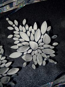 水钻烟花华丽炫彩彩虹色女士乳贴和防磨凝胶垫水钻水晶亮片乳贴，适合狂欢派对 - 墨綠色 - 查看 4