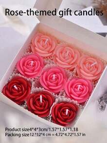 Rose Shaped Scented Candle Gift Set, Natural Soy Wax Handmade Candles, Create A Relaxing Ambiance, Suitable For Weddings, Home Decor, Meditation, Also Applicable For Weddings, Valentine's Day, Anniversary, Valentine's Day Decor, Dining Table Decor, Centerpieces, Hotel Decor, Best Gift For Friends, Family, Lovers And Partners - multicolor - View 14