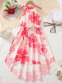Tween Girl Floral Halter Girls Clothes 8 To 12 Years Halloween Outfit Fall Style US Fall Style - Multicolor - View 7