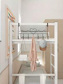 1 pieza Organizador de puerta con 7 ganchos, ahorrador de espacio, de metal resistente, a prueba de óxido, fácil de instalar, diseño moderno, estante de almacenamiento para puerta, soluciones de almacenamiento para hogar, oficina, armario, baño, lavandería, organizador de armario, estante colgante - Multicolor - Ver 6