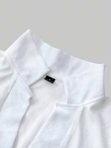 Manfinity Homme 男士白色宽松背心，百搭内搭或外穿，成熟休闲运动风日常通勤装，适合送给男友/老公，情侣装。 - 白色 - 查看 5