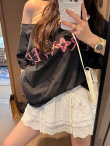 Tideelle 蝴蝶结蕾丝设计泡泡裙 - 白色 - 查看 5