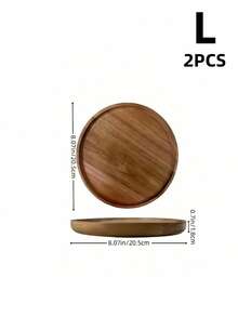 1/2PCS Solid Wood Round Serving Tray Multifunctional Breakfast Tray Bathroom Tray Cheese Board Kitchen Decor Rustic Service Platter Farmhouse Home Storage Organizer Gift - Yellow - View 11
