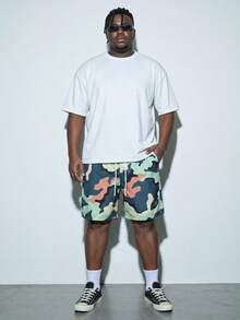 Modcrash Plus Size Men's Camouflage Print Shorts - Multicolor - View 7