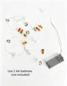 Easter Decorations, Rabbit, Carrot, Egg String Lights, Battery Powered, Easter Spring Rabbit Fairy Lights, Suitable For Indoor/Outdoor Easter Basket, Egg Party, Bedroom Decor - multicolor - View 2