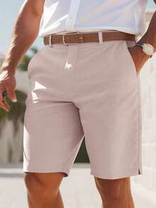 Manfinity Homme Pantalones cortos casuales rosas para hombres - Rosa - Ver 4
