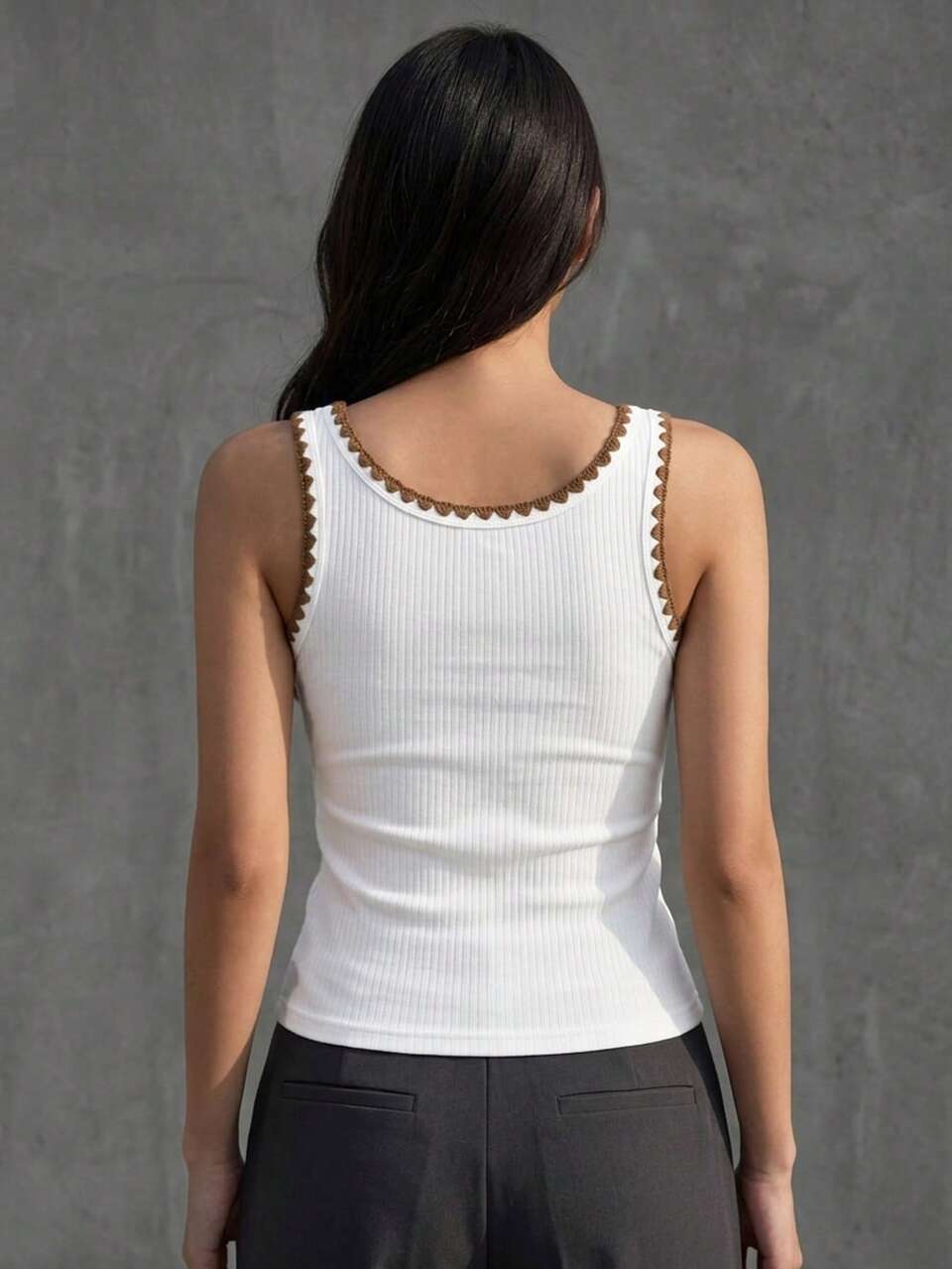 Solid Color Slim Fit Base Layer Casual Vacation Summer Top Women's Tank Top