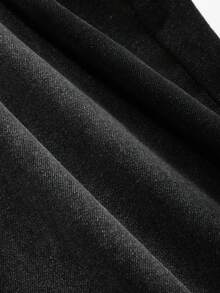 Livesso Petite Jeans de pierna acampanada versátiles y casuales con trabillas para cinturón para mujeres, para mujeres de talla pequeña - Negro - Ver 3