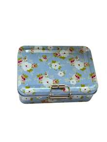 Cirelle Retro Printed Double-Layer Storage Box, Metal Decorative Storage Box With Buckle, Desktop Flip Style Storage Container For Jewelry, Stationery, Crafts, Cosmetics, Beautiful Floral Patterns, Multi-Purpose Storage Box For Home, Office, Bedroom, Gift Storage, Home Decoration, Hand Account Document Storage, Holiday And Birthday Gifts - multicolor - View 11