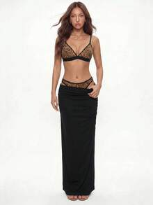 Rina Fox Conjunto de lingerie sexy feminina 2 peças (sutiã sem fio, fio dental) - Multicolorido - Ver 1