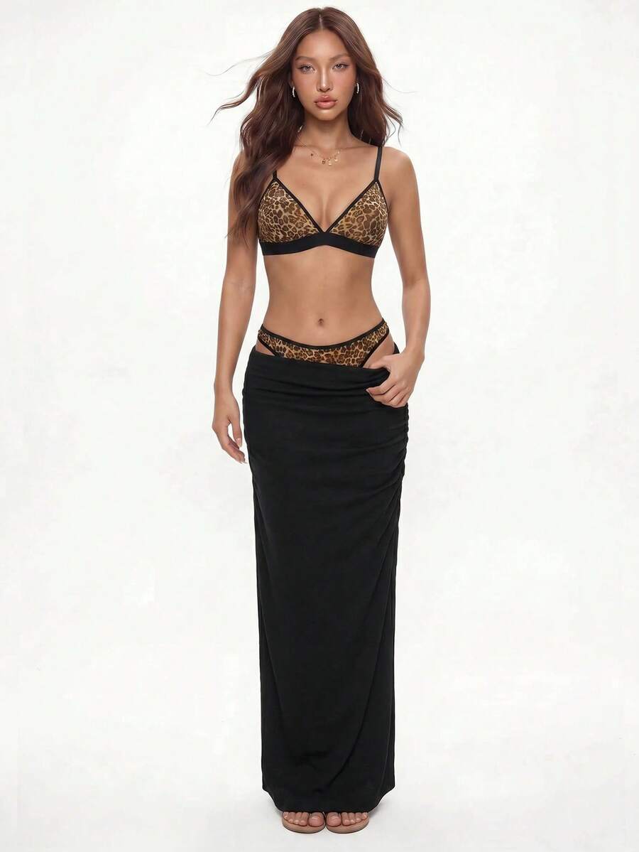 Rina Fox Conjunto de lingerie sexy feminina 2 peças (sutiã sem fio, fio dental) - Multicolorido - Ver 1