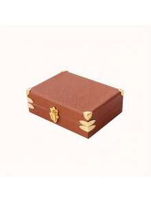 1PC Retro PU Leather Storage Boxes Mini Display Case Dustproof Transparent Lid For Miniature Models Collectors Gift Vintage Craft Organization Container - multicolor - View 8
