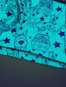 Notgurli SCOOBY-DOO X SHEIN Celana Boxer Pria 2 Potong Motif Kartun Lucu dengan Karet Pinggang Warna Kontras yang Nyaman - MultiWarna - View 4