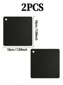 4PCS Black Heat Resistant Silicone Placemats - Multipurpose Thermal Insulation Pads For Hot Pots, Bowls, Microwave & Kitchen Counter - Square and Round - View 10