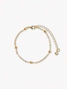 Opalesca 5pcs/Set Elegant Stackable Gold Tone Bracelets, Suitable For Women's Daily Wear (Random Bead Quantity, Fixed Length) - Gold 5-pack - View 6