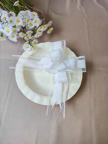 10 PCS Sheer Tulle Pull Bow Ribbon Gift Wrapping Wedding Party Decorations For Bridal Shower Birthday Holiday Car Decor Hot Selling - White - View 2