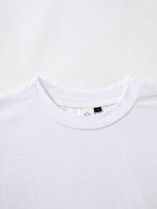 SpongeBob SquarePants | SHEIN Men's Minimalist Printed Short Sleeve T-Shirt - White - View 6
