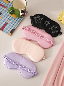 SHEIN 1 pièce Masque pour les yeux de couleur unie, Masque pour les yeux en diamant chaud, Masque pour les yeux en soie respirant et ombrant pour le sommeil avec élastique large, Masque pour les yeux aidant à dormir sans pression - Multicolore - Voir 4