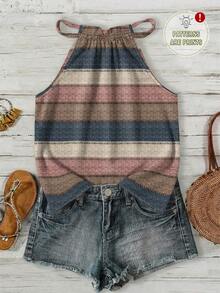 EMERY ROSE Casual Simple Plus Size Tank Top Suitable For Summer - Multicolor - View 1