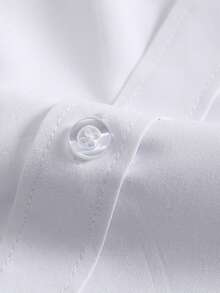 Manfinity Mode Men's Solid Color Long Sleeve Formal Shirt, Fall, Ceremony - White - View 3