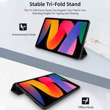 适用于 iPad Pro 12.1 英寸（2024 款）和 POCO Pad 12.1 英寸的智能翻盖保护套，具有自动唤醒/睡眠功能，采用纯色 TPU 材料制成。 - 黑色 - 查看 4