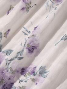 Dazy Kids Setelan 2 Potong Kemeja dan Celana Panjang Motif Bunga Kasual Musim Panas untuk Anak Perempuan - Mauve Purple - View 6