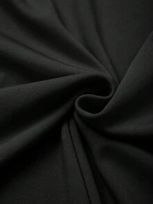 GlowEve CURVE 大尺碼女款休閒修身酒紅色鈕扣前襟 Polo 領 A 字短袖洋裝 - 黑色 - 查看 5