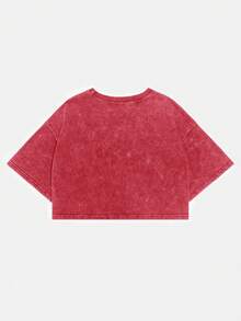 Comfortcana Women's Summer Heavyweight Basic Short Sleeve T-Shirt, Made Of Pure Cotton Fabric With Washing Technique, Red Color,Red Top - Red - View 8