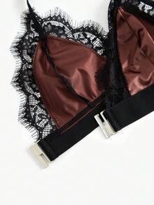 Bisouelle 3pcs Women's Solid Color Lace Trim Front Closure Comfortable Underwear Set - Multicolor - View 12