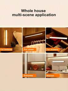 1PC USB Rechargeable PIR Motion Sensor LED Light Strip, Portable Sensor Cabinet Light, Suitable For Bedroom, Kitchen, Hallway, Bedroom Decor - Multicolor - View 10