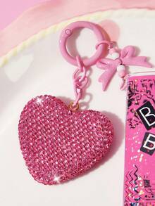 Mean Girls | SHEIN Pink Heart Card Pendant Kerings Bag Kechains - Pink - View 6