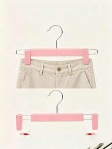 5-Piece Non-Slip Multifunctional Clothes Hangers With Clips For Skirts And Pants, Convenient And Practical, Household Clothes Storage Rack, No Trace Left To Protect Clothes, Perfect For Holiday And Christmas Gifts - Baby Pink - View 5