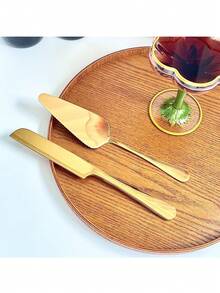 Wedding Cake Cutting Knife Set, Kitchen & Daily Wedding Knife And Cake Plate Set, Pizza, Dessert & Pastry Cutting Blade, Cake Plate Set, Perfect For Christmas And Anniversary Gifts - View 3