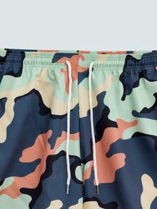 Modcrash Plus Size Men's Camouflage Print Shorts - Multicolor - View 9