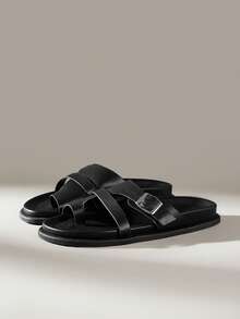 Solecia Women Shoes Spring Summer Fashion Black Comfortable Flat Bottom Boken Beach Sandals - Black - View 4