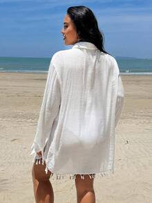 Swim Lushoire 2026 Spring/Summer Plus Size Women Casual Vacation Beach Vacation Cover-Up Dress - White - View 2