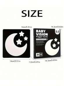 MINKOJA 1 Pack High Contrast Baby Flash Cards, Newborn Brain Development Toys, Visual Stimulation Learning Activity Cards, 20 Cards 40 Pages Baby Educational Gift , Stationery Supplies - color - View 2