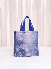 1/4/10/20 Stücke große Kapazität elegante Blumen-Botanik-Malerei-Stil Vliesstoff Polyester Tragetasche Handtasche Party-Gastgeschenk-Geschenktüten für Hochzeit Geburtstag Feier Jahrestag Brautparty langanhaltend modische Einkaufstasche - Mehrfarbig - Übersicht 5