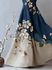 Franclia 女士碎花V领连衣裙，适合夏季度假、旅行和海滩穿着 - 彩色 - 查看 5
